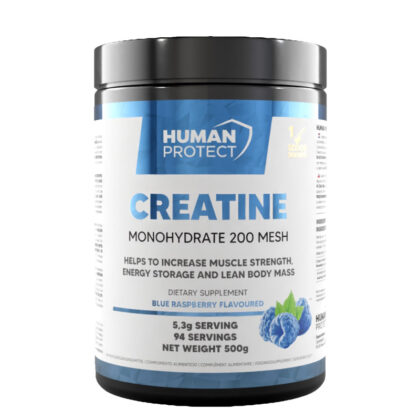 Human Protect creatine monohydrate 500g blue raspberry