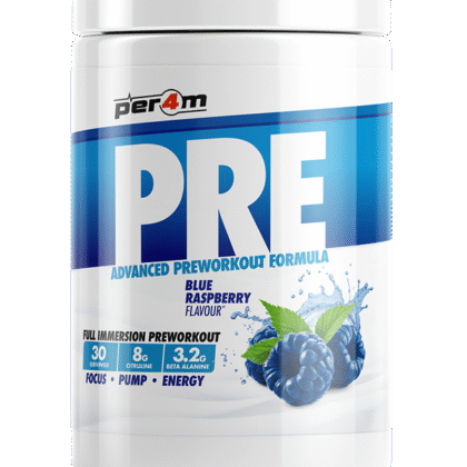 per4m pre workout stim 570g blue raspberry